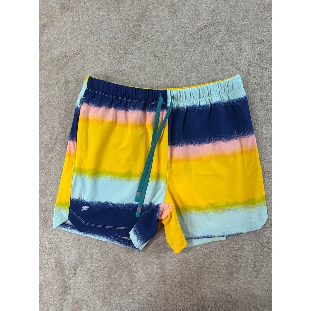 Fabletics The One Short Mens Size L Multi Color Ombre‎ Stripe Athletic EUC